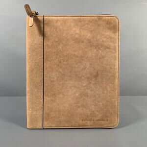 BRUNELLO CUCINELLI Taupe Leather iPad Case Leather Goods